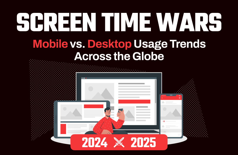 Global mobile vs desktop usage trends for 2024-2025